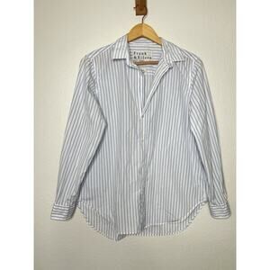 Frank & Eileen Joedy Button Down Shirt in Blue and White Stripe Women's Size M